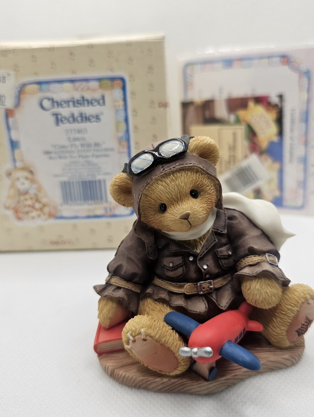 New Cherished Teddies LANCE pilot bear plane toy Figurine fly With Me boy Event